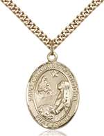 St. Catherine of Bologna Medal<br/>7354 Oval, Gold Filled