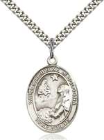St. Catherine of Bologna Medal<br/>7354 Oval, Sterling Silver