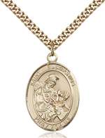 St. Eustachius Medal<br/>7356 Oval, Gold Filled