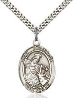 St. Eustachius Medal<br/>7356 Oval, Sterling Silver
