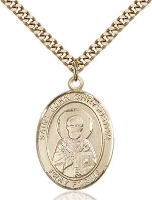 St. John Chrysostom Medal<br/>7357 Oval, Gold Filled