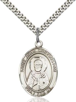 St. John Chrysostom Medal<br/>7357 Oval, Sterling Silver