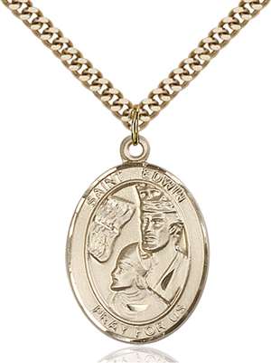 St. Edwin Medal<br/>7361 Oval, Gold Filled