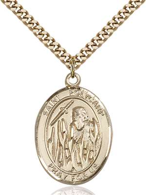 St. Polycarp of Smyrna Medal<br/>7363 Oval, Gold Filled
