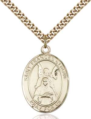 St. Frances Of Rome Medal<br/>7365 Oval, Gold Filled