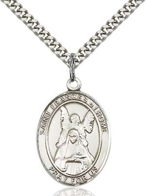 St. Frances of Rome Medal<br/>7365 Oval, Sterling Silver