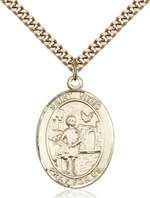 St. Vitus Medal<br/>7368 Oval, Gold Filled