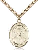 St. John Berchmans Medal<br/>7370 Oval, Gold Filled