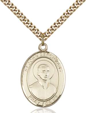 St. John Berchmans Medal<br/>7370 Oval, Gold Filled