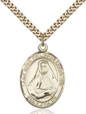 St. Rose Philippine Medal<br/>7371 Oval, Gold Filled