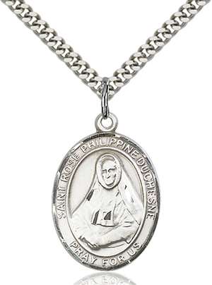 St. Rose Philippine Medal<br/>7371 Oval, Sterling Silver