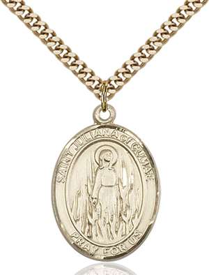 St. Juliana Medal<br/>7372 Oval, Gold Filled