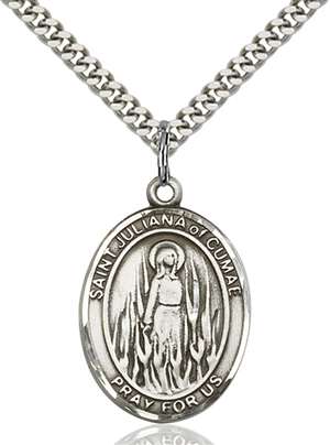 St. Juliana Medal<br/>7372 Oval, Sterling Silver