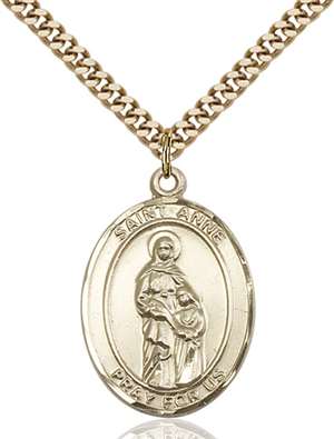 St. Anne Medal<br/>7374 Oval, Gold Filled