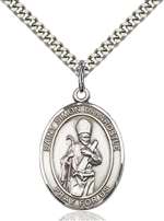 St. Simon Medal<br/>7375 Oval, Sterling Silver