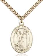 St. Rocco Medal<br/>7377 Oval, Gold Filled