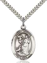 St. Rocco Medal<br/>7377 Oval, Sterling Silver