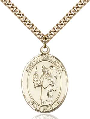 St. Uriel Medal<br/>7378 Oval, Gold Filled