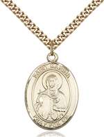 St. Marina Medal<br/>7379 Oval, Gold Filled