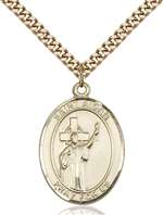 St. Aidan Of Lindesfarne Medal<br/>7381 Oval, Gold Filled