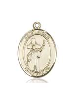 St. Aidan Of Lindesfarne Medal<br/>7381 Oval, 14kt Gold