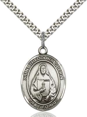 St. Theodore Guerin Medal<br/>7382 Oval, Sterling Silver