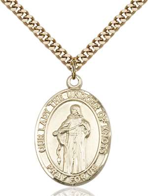 Our Lady Of Knots Medal<br/>7383 Oval, Gold Filled