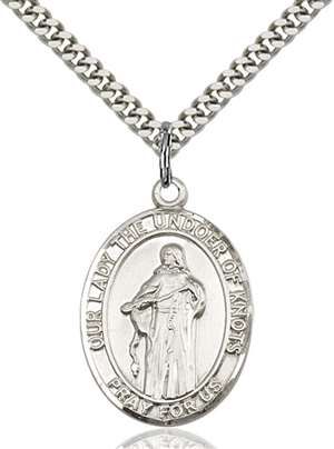 Our Lady Of Knots Medal<br/>7383 Oval, Sterling Silver