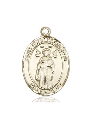 St. Ivo Medal<br/>7384 Oval, 14kt Gold