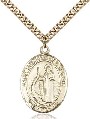 St. Raymond of Penafort Medal<br/>7385 Oval, Gold Filled