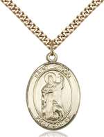 St. Drogo Medal<br/>7386 Oval, Gold Filled