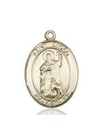 St. Drogo Medal<br/>7386 Oval, 14kt Gold