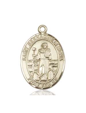 St. Bernadine Of Sienna Medal<br/>7387 Oval, 14kt Gold