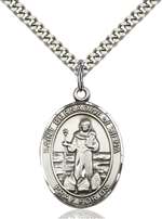 St. Bernadine Of Sienna Medal<br/>7387 Oval, Sterling Silver