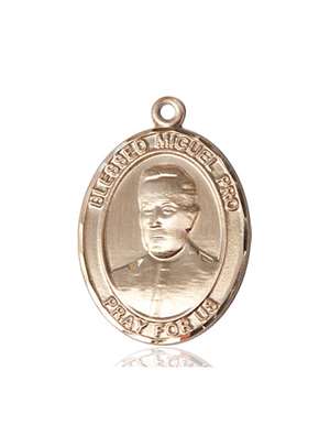 Blessed Miguel Pro Medal<br/>7389 Oval, 14kt Gold