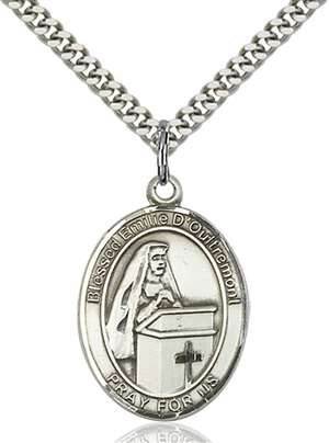 Blessed Emilee Doultremont Medal<br/>7390 Oval, Sterling Silver