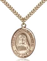 St. Pauline Visintainer Medal<br/>7391 Oval, Gold Filled