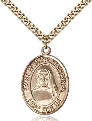 St. Pauline Visintainer Medal<br/>7391 Oval, Gold Filled