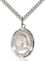 St. Pauline Visintainer Medal<br/>7391 Oval, Sterling Silver