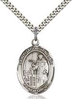St. Jacob of Nisibis Medal<br/>7392 Oval, Sterling Silver