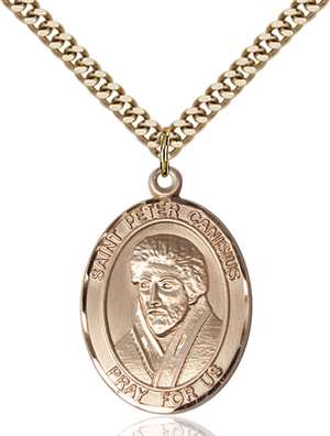 St. Peter Canisius Medal<br/>7393 Oval, Gold Filled