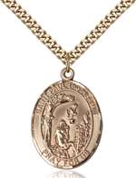 St. Paul the Hermit Medal<br/>7394 Oval, Gold Filled