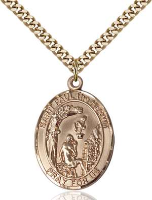 St. Paul the Hermit Medal<br/>7394 Oval, Gold Filled