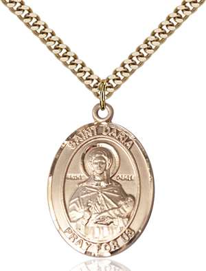 St. Daria Medal<br/>7396 Oval, Gold Filled