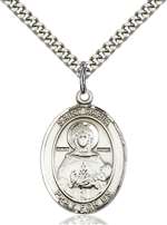 St. Daria Medal<br/>7396 Oval, Sterling Silver