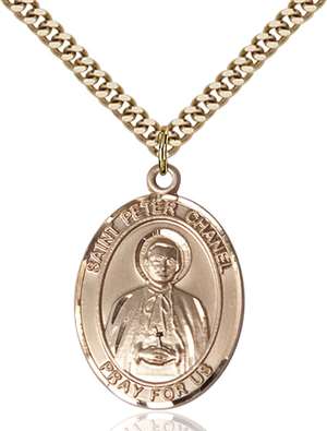 St. Peter Chanel Medal<br/>7397 Oval, Gold Filled