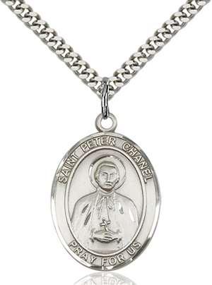 St. Peter Chanel Medal<br/>7397 Oval, Sterling Silver