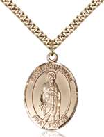St. Nathanael Medal<br/>7398 Oval, Gold Filled