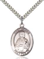 St. Gerald Medal<br/>7404 Oval, Sterling Silver