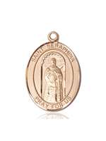 St. Seraphina Medal<br/>7405 Oval, 14kt Gold